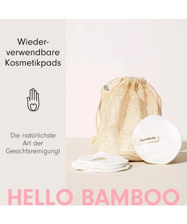Hellobody Hello Bamboo Washamm Sleeping Pads - Eco-Friendly 100% Natural Facial Cleaners - 10 Gentle Smink Pads & 1 Washnet - Buy Online on GoSupps.com