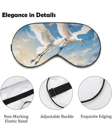 Cranes Birds Flying Sky Sleep Mask | Cute Adjustable Eyemask for Travel & Sleeping - Buy Online on GoSupps.com