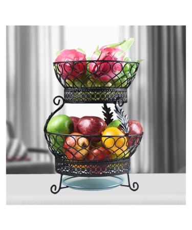 Fruit Bowl Fruit Basket Fruit Bowl 2 Tier Fruit Basket for Kitchen Fruit Bowl for Kitchen Counter Kitchen Accessories (Color : A)