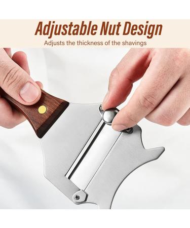 Truffle Slicer 2 Pack - Stainless Steel Chocolate & Cheese Shaver with Adjustable Grater & Wooden Handle for Perfect Slices - Buy Online on GoSupps.com