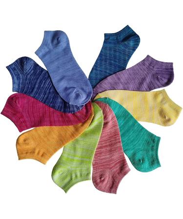 Tipi Toe Women's 20-Pack Colorful Patterned Low Cut Socks 9-11 - Bare Space Dye - Buy Online on GoSupps.com