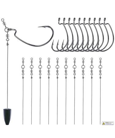PLUSINNO Fishing Accessories Kit, Fishing Tackle Kit with Tackle Box Including Fishing Weights Sinkers, Jig Hooks, Beads, Swivel Snap, Bobbers Float, Saltwater Freshwater Fishing Gear 10pcs Fishing Hook Kit