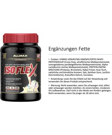 ALLMAX Nutrition - ISOFLEX - 100% Ultra-Pure Whey Protein Isolate - Birthday Cake - 2 Pound Protein Powder Birthday Cake 907 g (Pack of 1) - Buy Online on GoSupps.com
