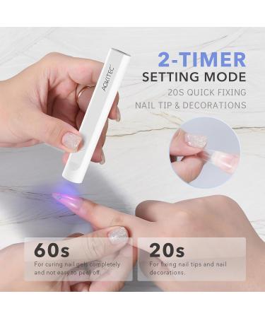 Aokitec Handheld UV Lamps for Gel Nails - LED Nail Lamp for Gel Nail Stickers Portable Nail Dryer for Curing Gel Polish Nail Glue Semi-Cured Gel Nail Strips Quick Dry for Home Salon Travel Mani Use 01-handheld Nail Lamp - Buy Online on GoSupps.com