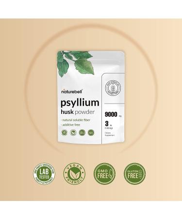 Naturebell Psyllium Husk Powder 3 Lbs (48 Oz) - 9000mg Per Serving - Unflavored | Gluten Free Soluble Fiber for Gut Health - Ideal for Keto Baking, Shakes, Juices & More - Buy Online on GoSupps.com