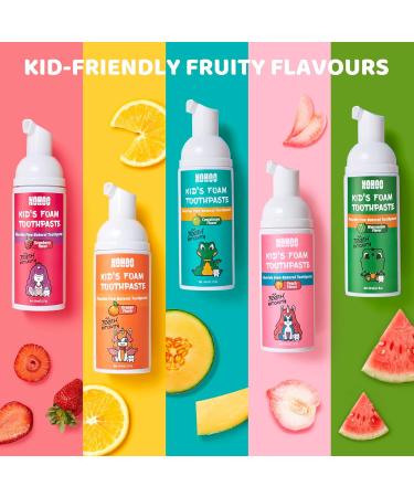 NOHOO Fluoride Free Foam Toothpaste Kids Watermelon Natural Training Toothpaste for Baby Toddler Children Oral Cleaning and Cavity Protection(2 Pack) Watermelon 2.1 Fl Oz (Pack of 2) - Buy Online on GoSupps.com