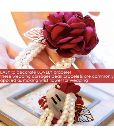 Elastic Pearl Bands Wedding Corsage Bracelet 20 Pack - White Pearl Wristlets for DIY Corsages - Wedding Prom Accessories - Buy Online on GoSupps.com