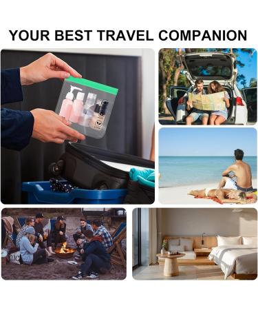 ECOHUB TSA Approved Clear Airport Liquid Bag 20x20cm - 2pcs Green | Travel Toiletry Bag for Men and Women | Airline Approved Clear Plastic Zip Lock Bags - Buy Online on GoSupps.com
