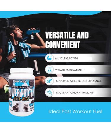 Gym Molly Power Protein Powder 100% Whey Protein 25g of Protein 5.5g BCAAs Fast Absorbing - Ready to Give You Fuel Around The Clock - 2lbs Cookies & Cream Flavored - Buy Online on GoSupps.com