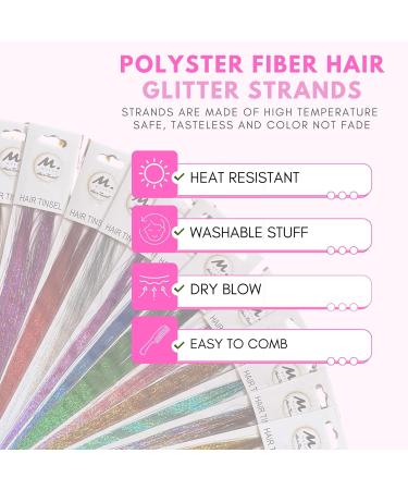 12 Colours of 47 Inches Hair Tinsel with 240 Strands each Tinsel with Tools Girls Shinning Glitter Colored Hair with Full Kit Tinsel Festival Hairs for women Colourful Fairy Tinsel Hair Extensions - Buy Online on GoSupps.com