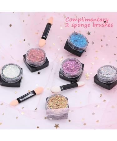 6 Colors Glitter Makeup for Face Body & Hair - Perfect for Festivals Masquerades & Parties - Buy Online on GoSupps.com