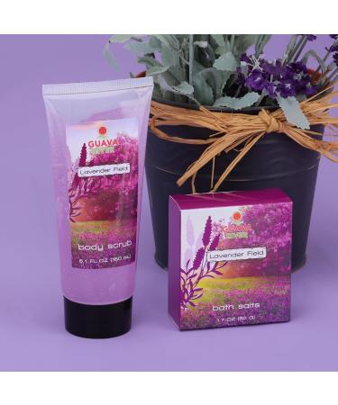 Lavender Fields Bath and Body Gift Set for Women | Home Spa Essentials - Shower Gel Bubble Bath Body Scrub Lotion & Bath Salt - Buy Online on GoSupps.com