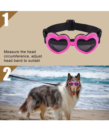KINBOM Sunglasses for Small Dogs Dog Windproof Glasses Adjustable High-Elastic Heart Shape Goggles Dog Sunglasses Sun-Proof Waterproof Dustproof Pet Glasses Dog Eyewear Protection Pink - Buy Online on GoSupps.com