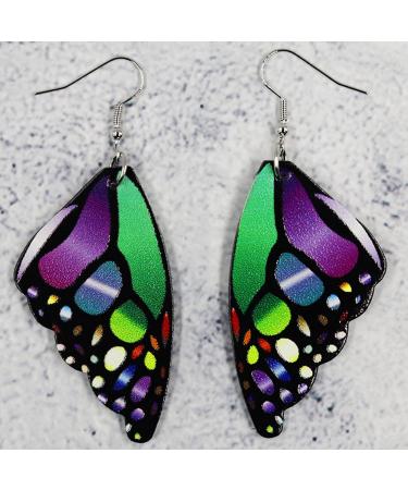Feylie Butterfly Wing Drop Earrings | Stylish Leather Pendant Earrings for Women & Girls | Perfect Party Gift - Buy Online on GoSupps.com