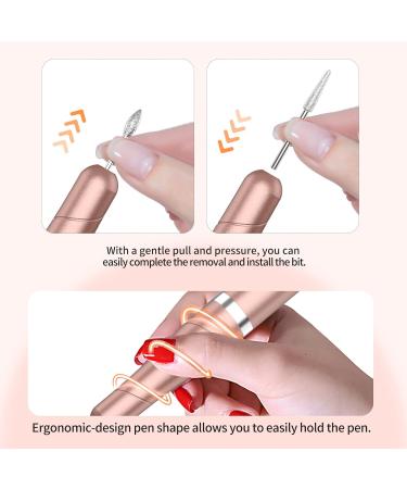Kredioo Electric Nail File Set 20000RPM for Natural & Gel Nails - Low Vibration, Low Noise E File Machine with 10 Drill Bits - Ideal for Home Nail Care Beginners - Grey/Gold/Rose Gold - Buy Online on GoSupps.com