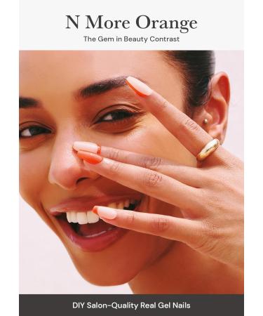 ohora Semi Cured Gel Nail Strips in N More Orange | Salon-Quality Long Lasting Nails | Easy Application & Removal | Works with Any Nail Lamp | Includes Prep Pads & Nail File - Buy Online on GoSupps.com