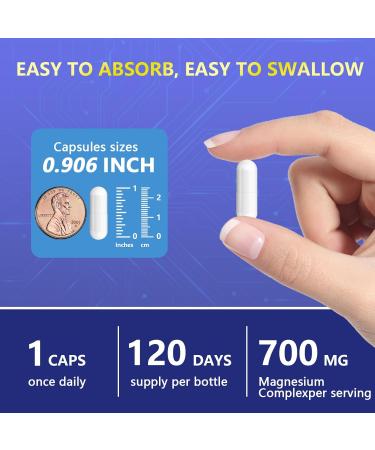 Magnesium 12 in 1 Complex 700mg Magnesium Complex Supplement with Glycinate Citrate Malate Oxide Taurate. Helps Relaxation Nerves Muscle Sleep & Heart Support Vegan & Non-GMO 120 Capsules - Buy Online on GoSupps.com