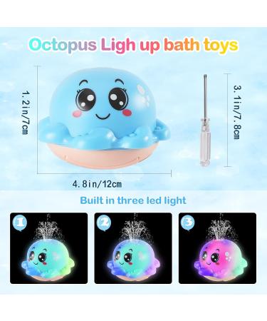 Octopus Bathly Toy: Light-Up Automatic Water Spray Toy for Kids - Smiling Blue - Buy Online on GoSupps.com