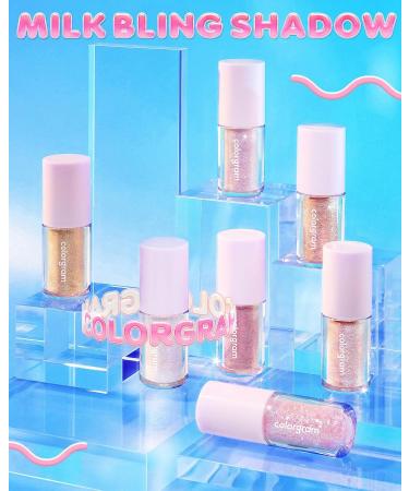 COLORGRAM Milk Bling Shadow 01 Double Star | Pigmented Liquid Glitter Eyeshadow - Long-lasting Shimmer to Matte Finish with Glittery Pearls - Buy Online on GoSupps.com