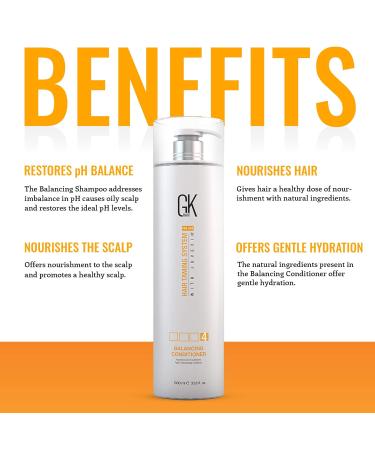 GK Hair Global Keratin Balancing Conditioner 1000ml - Best for Greasy & Color-Treated Hair | Daily Deep Conditioning - Buy Online on GoSupps.com