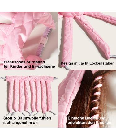 Heatless Curlers Headband - Octopus Hair Curler for Long & Medium Hair | Silk Band Lure Locks Without Heat - Pink | Perfect Hair Styling Tool for Women & Girls - Buy Online on GoSupps.com