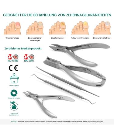 Blizzard Podology Instruments Set - 5-Piece Nail Care Kit for Hard & Ingrown Nails - German Made Medical Tools - Buy Online on GoSupps.com