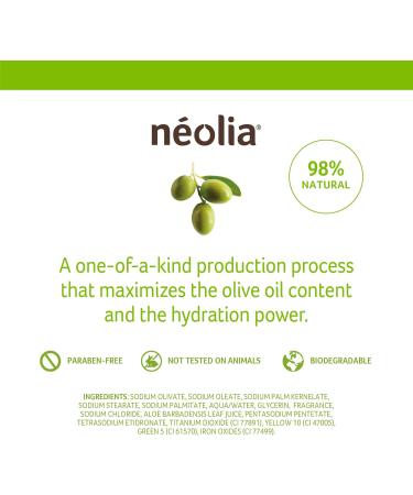 Neolia Green Olive Oil Soap Bar - 8 Pack - Made With Extra Virgin Organic Italian Olive Oil + Aloe Vera + Vitamins & Minerals. All-Natural Bar Soap for Dry or Sensitive Skin - No Paraben Fresh Scent. - Buy Online on GoSupps.com