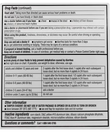 Gericare Pharmaceuticals Loperamide 2mg Anti-Diarrheal Pills - 24 Count, Blister Packed Caplet - Buy Online on GoSupps.com