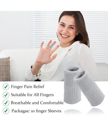 Ednyzakrn 10-Piece Finger Protection Set - Stretchy Bandages for Arthritis Injuries & Basketball - Gray Trigger Finger Covers - Buy Online on GoSupps.com