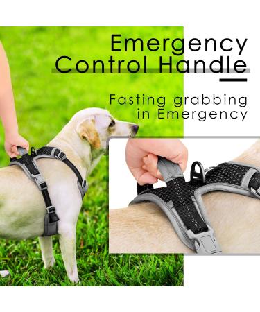 Thinkpet Anti-Zug Dog Harness - Adjustable & Breathable with Handle Reflective Design for Easy Control | Size L - Bright Black - Buy Online on GoSupps.com