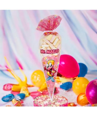 Mr. Mallo Marshmallow Pointed Bag | Colorful Foam Sugar Mix for Birthdays & Carnival Parties | 12x250g with Clip Closure - Perfect for Celebrations - Buy Online on GoSupps.com