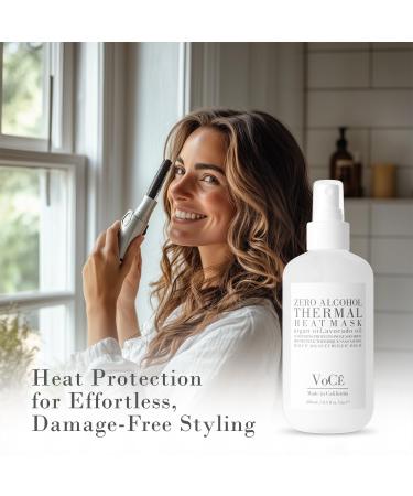 VoC Thermal Protection Haircare Spray | Natural Heat Protectant for Hair | Memory Retention Anti-Frizz Non-Toxic Cruelty-Free Vegan (8.5 oz | 250 ml) - Buy Online on GoSupps.com
