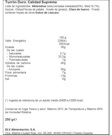 Buy Turron Nougat Hart Almond El Almendro 250g - Premium Spanish Treats for International Shipping - Buy Online on GoSupps.com