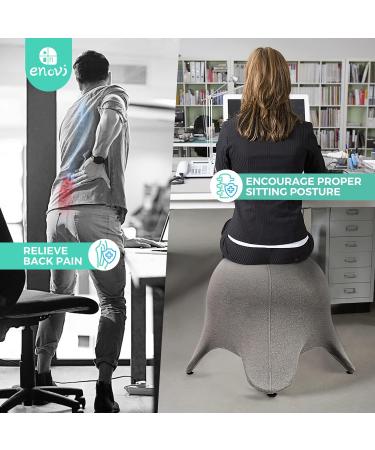 ENOVI Classic Starfish Ball Chair - Deep Space Grey, Ergonomic Design for Home Office, Stability & Balance Ball Seat - Height 5'0-5'10 | Exercise Yoga Ball Chair - Buy Online on GoSupps.com