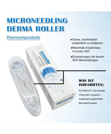 Buy Koi Beauty Dermaroller for Hair Growth | 540 Stainless Steel Needles | 0.5mm Microneedling Tool for Beard Scalp & Face - Ideal for Men & Women - Buy Online on GoSupps.com