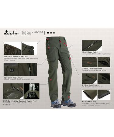 Men's Insulated Fleece-Lined Snow Pants - Water and Wind-Resistant, Black, Small/30 Inseam, Softshell with 6 Pockets - Buy Online on GoSupps.com