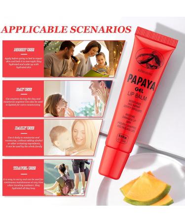 Lezehea 2pack Papaya Ointment Papaya Gel Lip Balm Papaya Ointment Lip Balm for Men & Women Papaya Balm Moisturizing & Repairing Removes Dead Skin & Brightens Lips - Buy Online on GoSupps.com