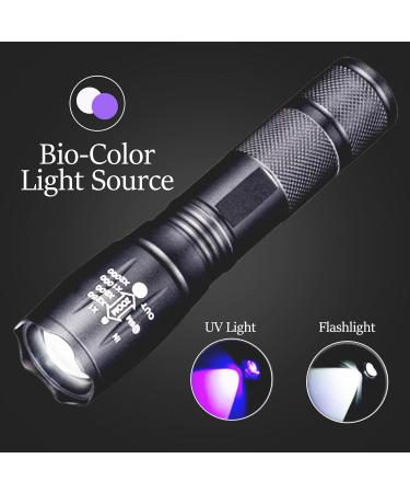 ZASHMART UV Torch 87MM L 9LED Torch 395 NM Black Flashlight Powerful UV Light Pets Urine Detector 26MM Dia Ultraviolet Light Cat Dog Bed Dry Urine Detector (Pack of 5) (2 Modes Zoom Torch) - Buy Online on GoSupps.com