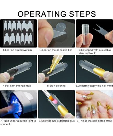 Qiuming 60-Piece French Nail Template Stickers - Dual Nail Shape Stickers for DIY Gel Nail Extensions - Transparent Nail Shapes - Buy Online on GoSupps.com