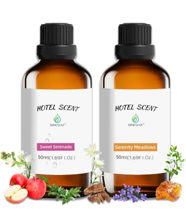Serenity Meadows and Sweet Serenade Hotel Scents 1.69 Fl Oz (50ml) Home Luxury Aroma & Hotel Collection Diffuser Oil- Top 2 Hotel Diffuser Oil for Aromatherapy