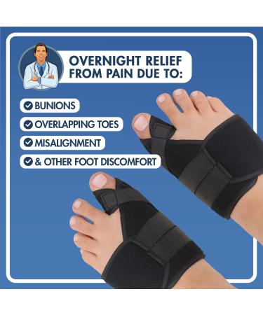 Dr. Frederick's Original Nighttime Bunion Splints - 2pc Set for Men & Women - Adjustable Big Toe Straightener - Orthopedic Foot Brace for Nighttime Bunion Relief - Buy Online on GoSupps.com
