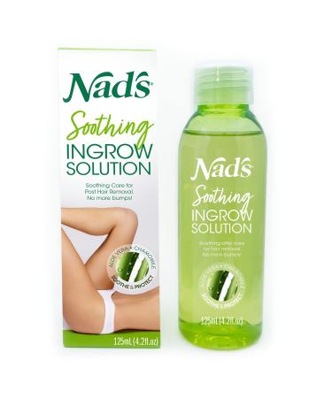 Nad's Ingrown Hair Treatment Solution Serum - Razor Burn & Razor Bumps Treatment For Women & Men Use After Shave, Waxing, Cream 4.2 oz (125 ml)