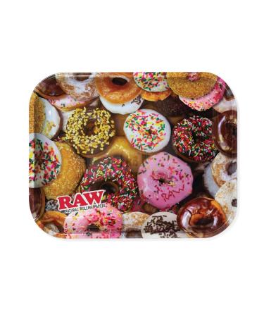 Raw Delicious Doughnuts Metal Rolling Tray - Large 14" x 11"