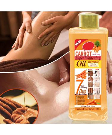 Brightening Oil Vitamin E Body Oil Body Whitening Oil Brightening Skin Papaya Super Whitening Oil Turmeric Oil Rose Oil For Lightening Dark Skin (Carrot 200 ml) - Buy Online on GoSupps.com