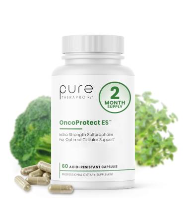 Pure Therapro Rx OncoProtect ES HIGH DOSE Sulforaphane Supplement Made in USA | 2 Month Supply | 706 mg Patented Activated BroccoRaphanin Broccoli Seed Extract | Glucoraphanin + Myrosinase 60 Count (Pack of 1)