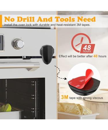 2 Pack Crosize Oven Door Locks - Childproof, Heat Resistant, Non-Toxic - Easy Install Child Safety Locks for Toddlers and Babies - No Drill, Paste Design (Black) - Buy Online on GoSupps.com