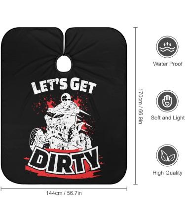 Motorcross Let's Get Dirty Professional Hair Cutting Cape Apron | Salon Barber Hairdressing Apron with Snap Closure - International Shipping Available - Buy Online on GoSupps.com