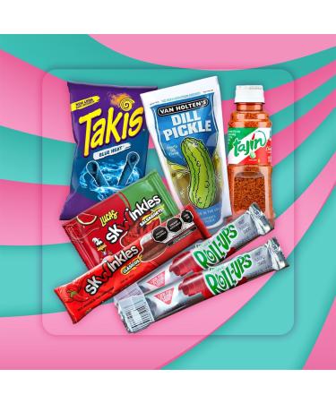 Tubbees Van Holten's Dill Chamoy Pickle Kit With Tajin Seasoning and Skwinkles Pickle Takis Blue Heat