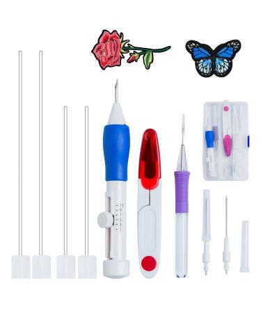 Islmlisa Magic Embroidery Pen Punch Needles  Magic Embroidery Pen Set Punch Embroidery Needle for Embroidery Threaders DIY Sewing