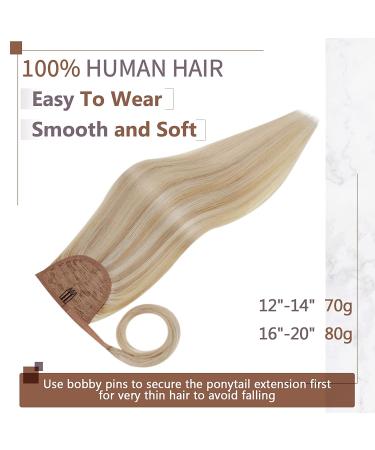 Runature 50cm Braid Extensions - Real Hair Ponytail with Blonde Highlights #18P613 - 80g Smooth Human Hair - Buy Online on GoSupps.com